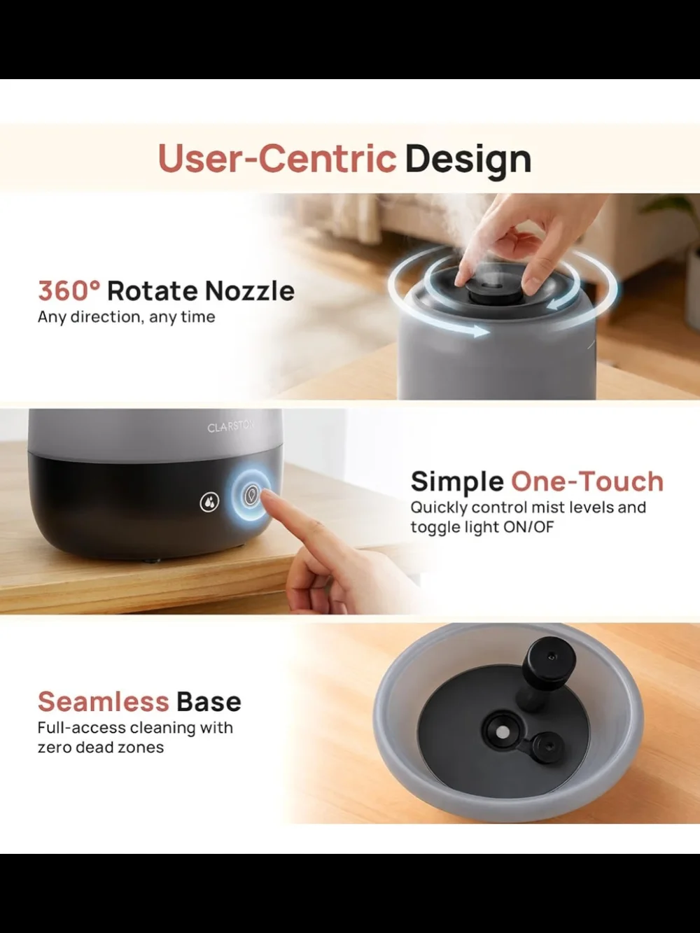 Clarston Blue Ultrasonic Essential Oil Diffuser & LED Night Light